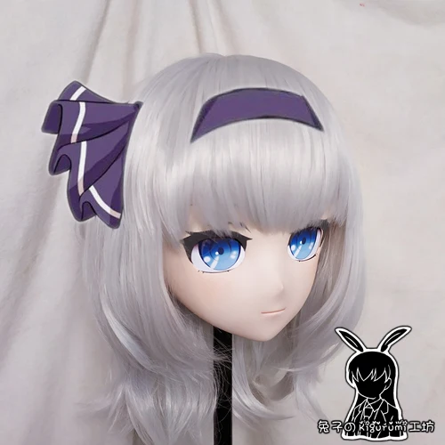 (RB299) hecho a mano mujer/niña personaje de dibujos animados japonés de resina Anime Cosplay máscara de Kigurumi Crossdress máscara de muñeca transgénero