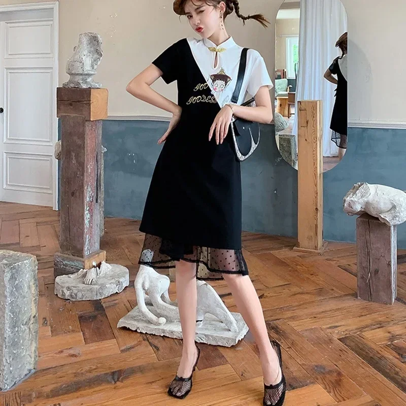 Cheongsam Young 2025 New Improved Chinese Style Cheongsam Dress Small Short Women'S Printed Chinese Dress Qipao Vestidos 12577 G