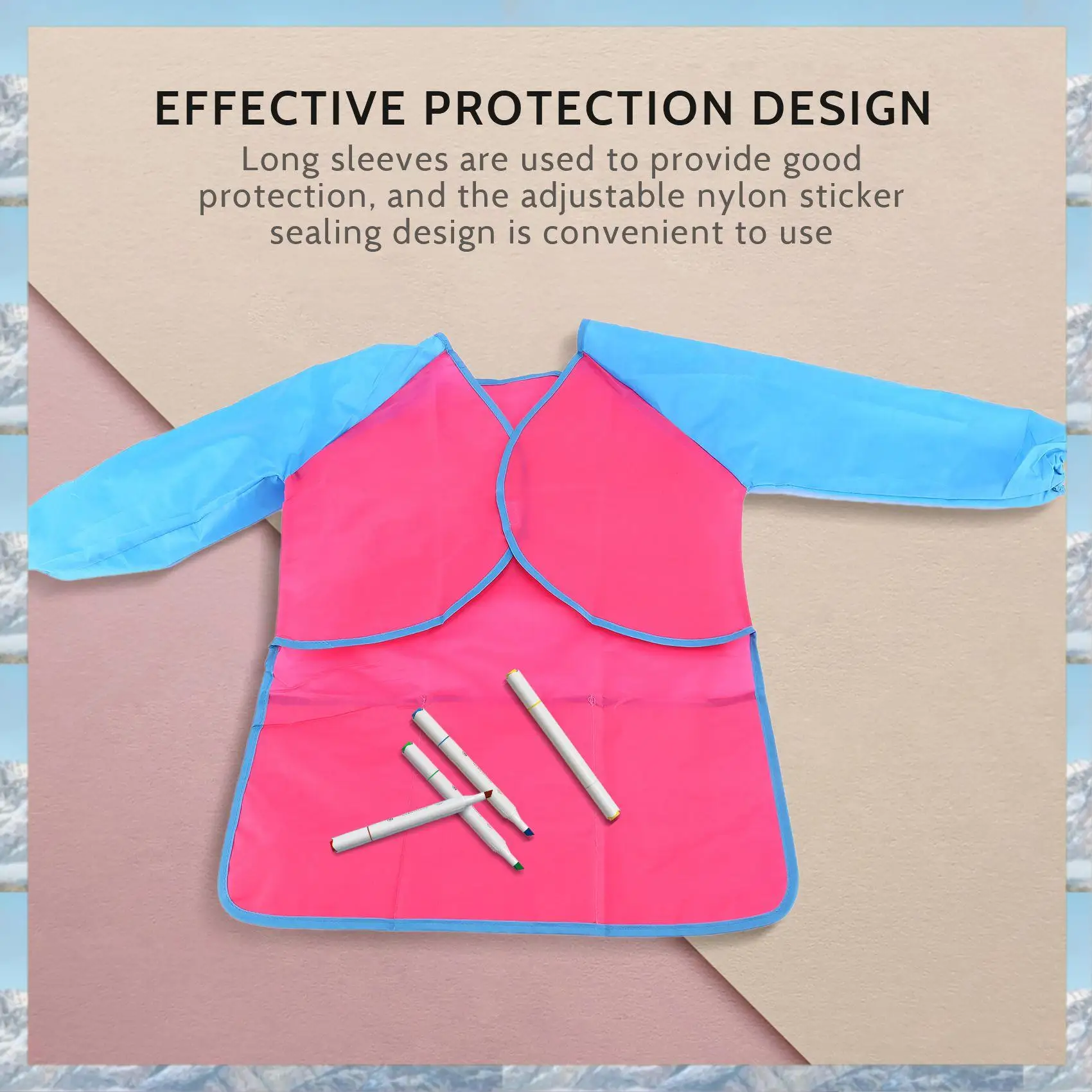 

L81A 2025-Pack Of 2 Kids Art Smocks, Children Waterproof Artist Painting Aprons Long Sleeve With 3 Pockets For Age 2-6 Years