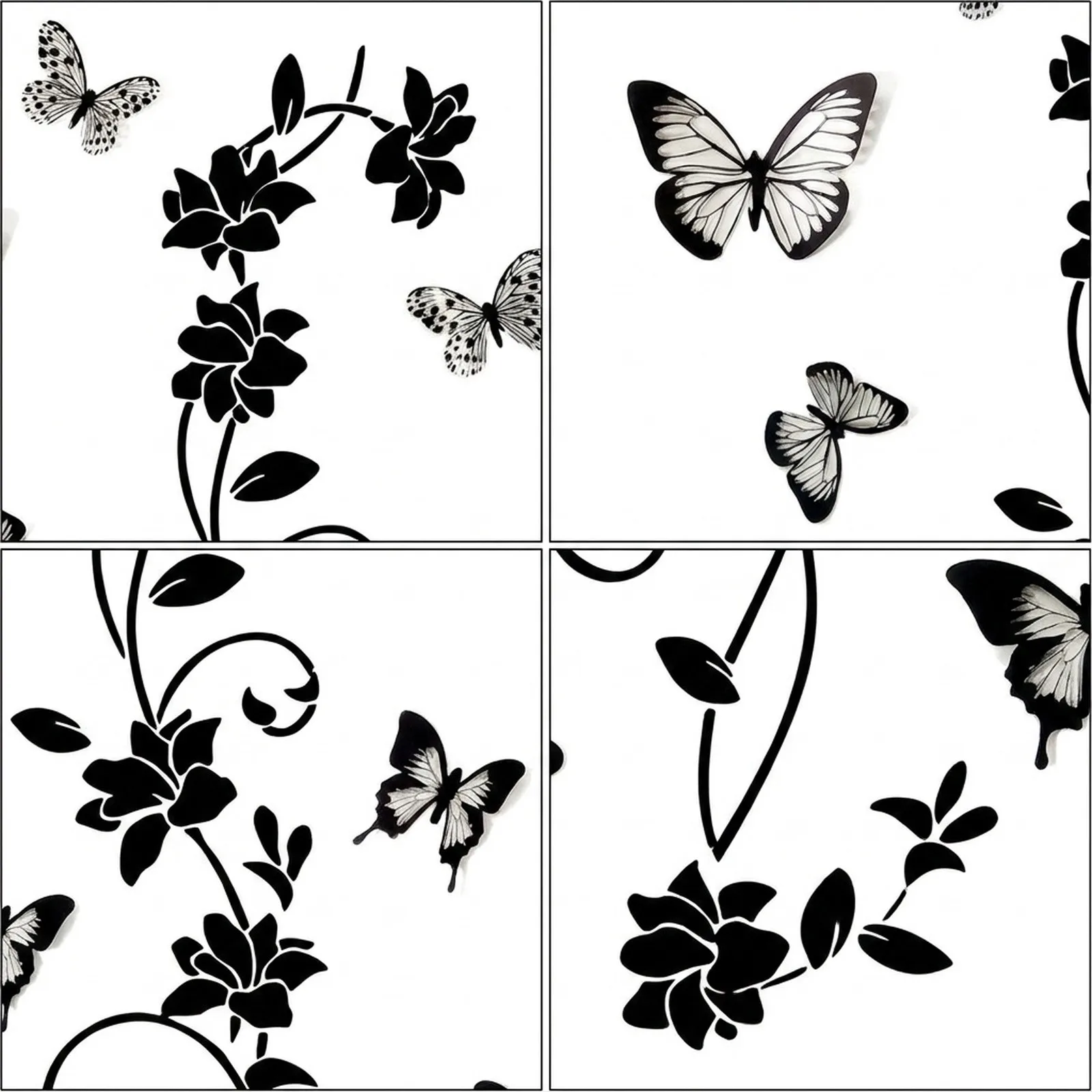 Stylish and Matte Black Vine Wall Easy Customization Removable within 2 Years for Bedroom Living Room Decor Stylish