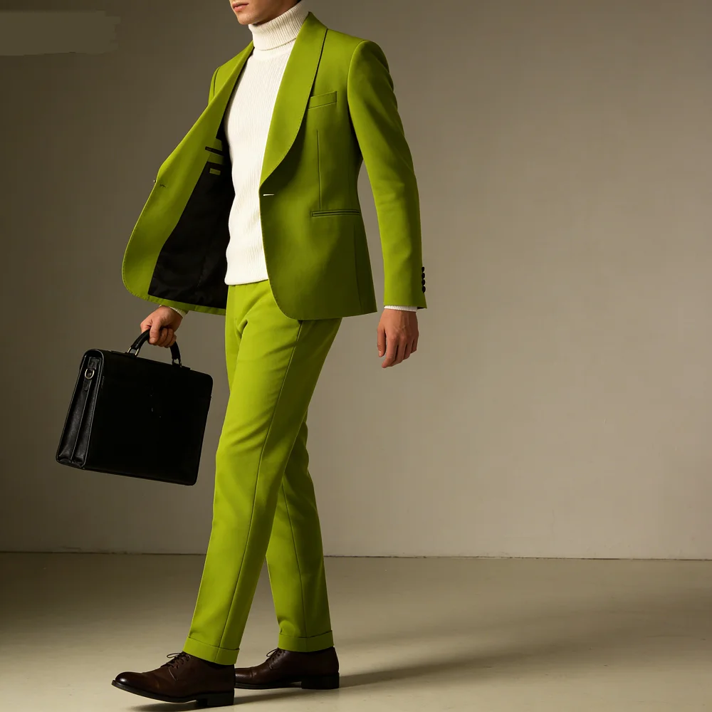 

Men's Breasted Tuxedo Jacket with Metal Lapel Xale Festa De Casamento Formal Dance Wedding Groomsmen Slim Fit Terno Masculino