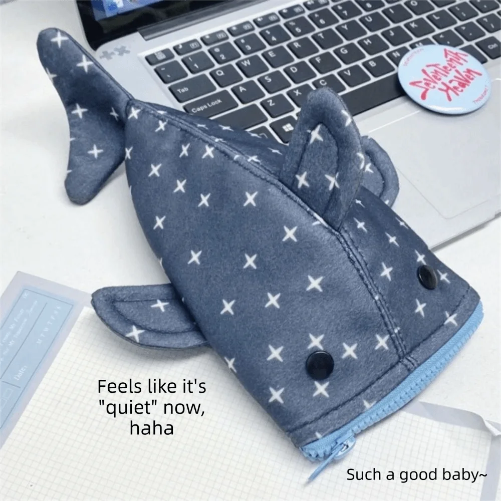 Funny Large Capacity Shark Pencil Case Kawaii Portable Pencil Pouch Lightweight Zipper Pencil Holder for Kids Teens
