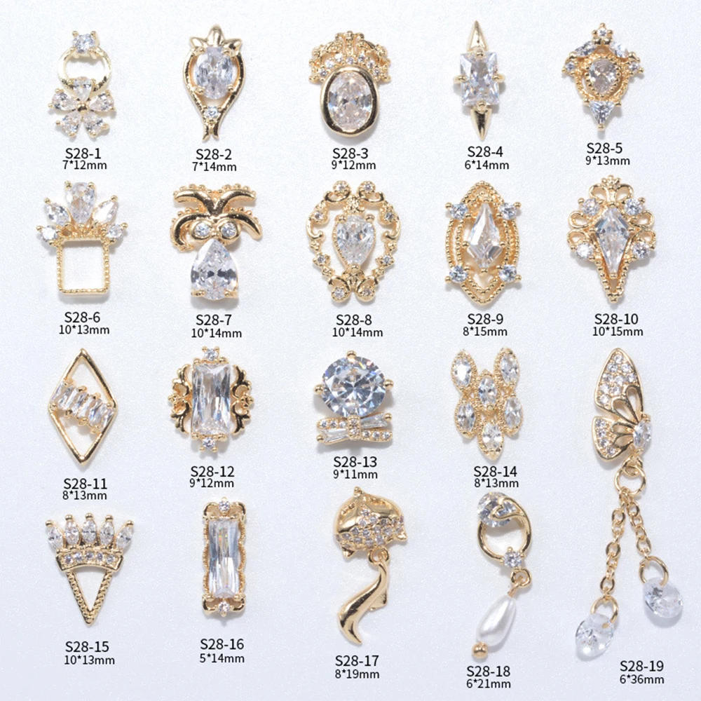 Brilhante luxo borboleta decorações da arte do prego flor cristal prego zircão jóias pingente corrente prego strass