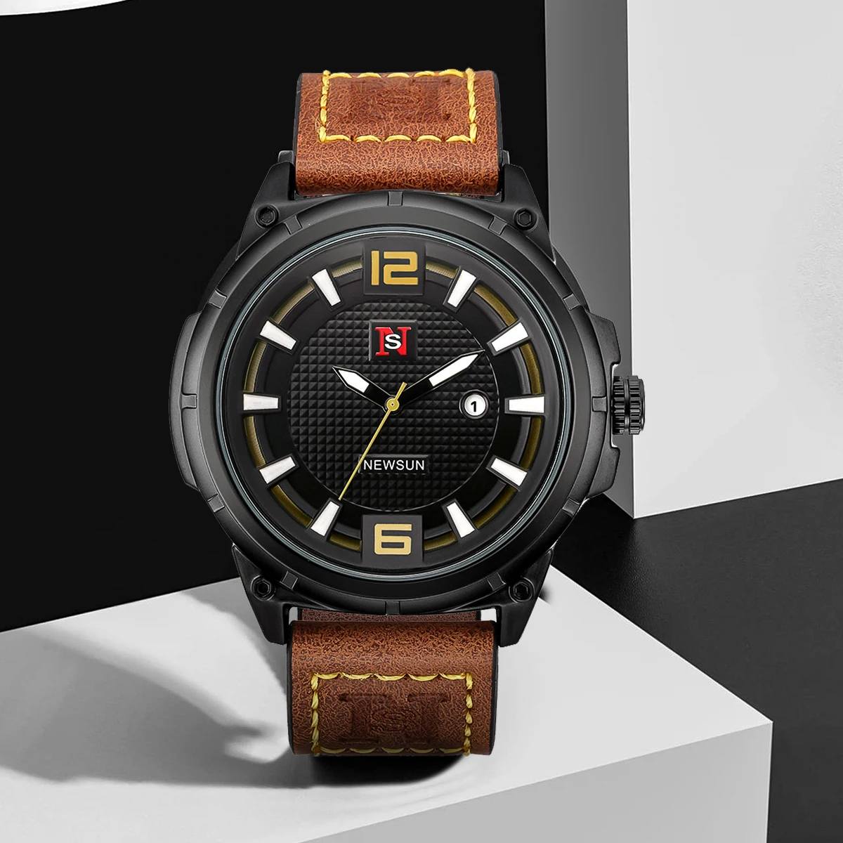 

NS Men's Watch Minimalist Casual Business Quartz Watch Luxury Fashion Men's Leather Quartz Watch Clock Gift