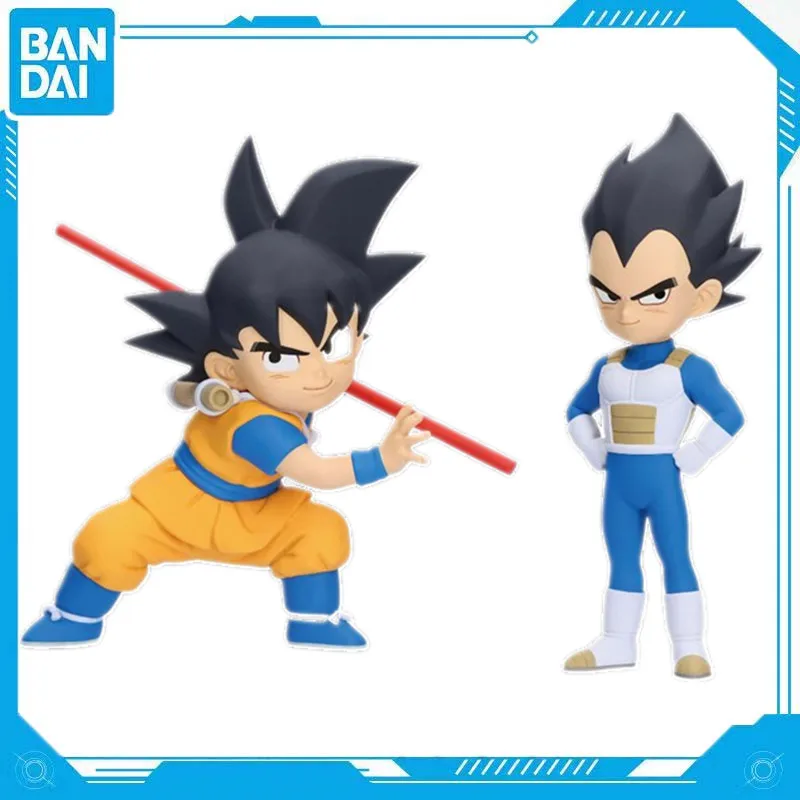 Bandai Genuine Anime Dragon Ball Z Son Goku Vegeta Junior Edition DAIMA Mini Character Model PVC Figure Toy Gift Doll Collection