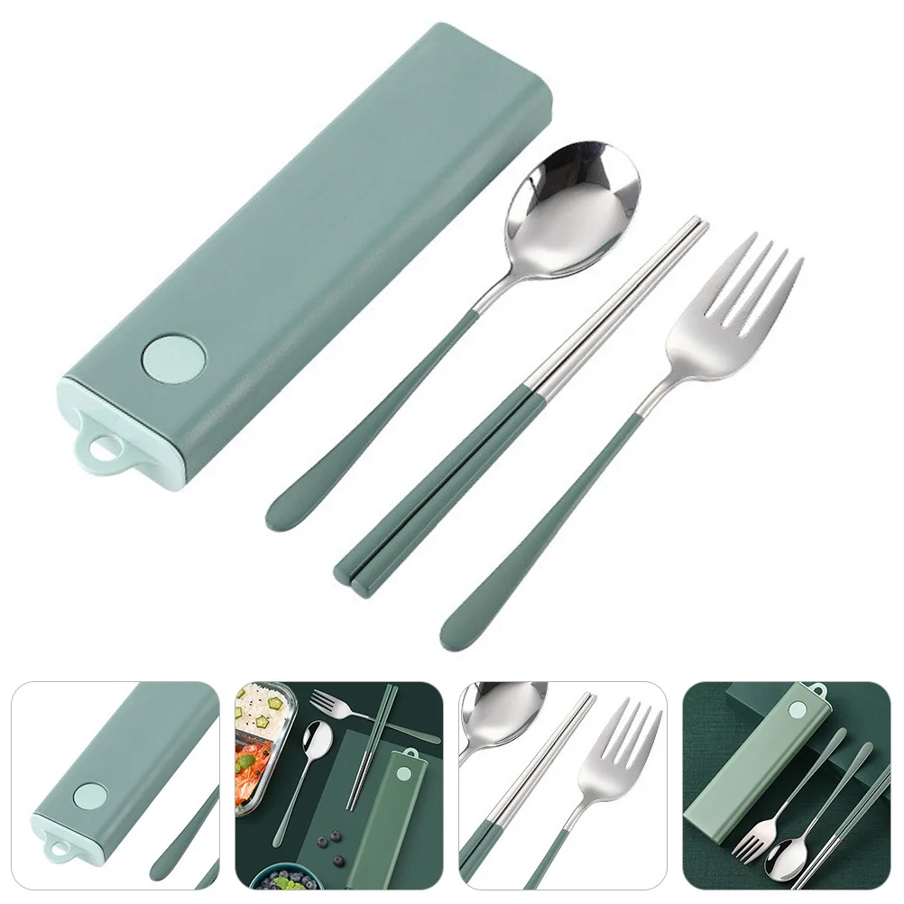 

1Set Stainless Steel Utensils Set Portable Lightweight Travel Camping Hiking Fork Spoon Chopsticks Cutlery