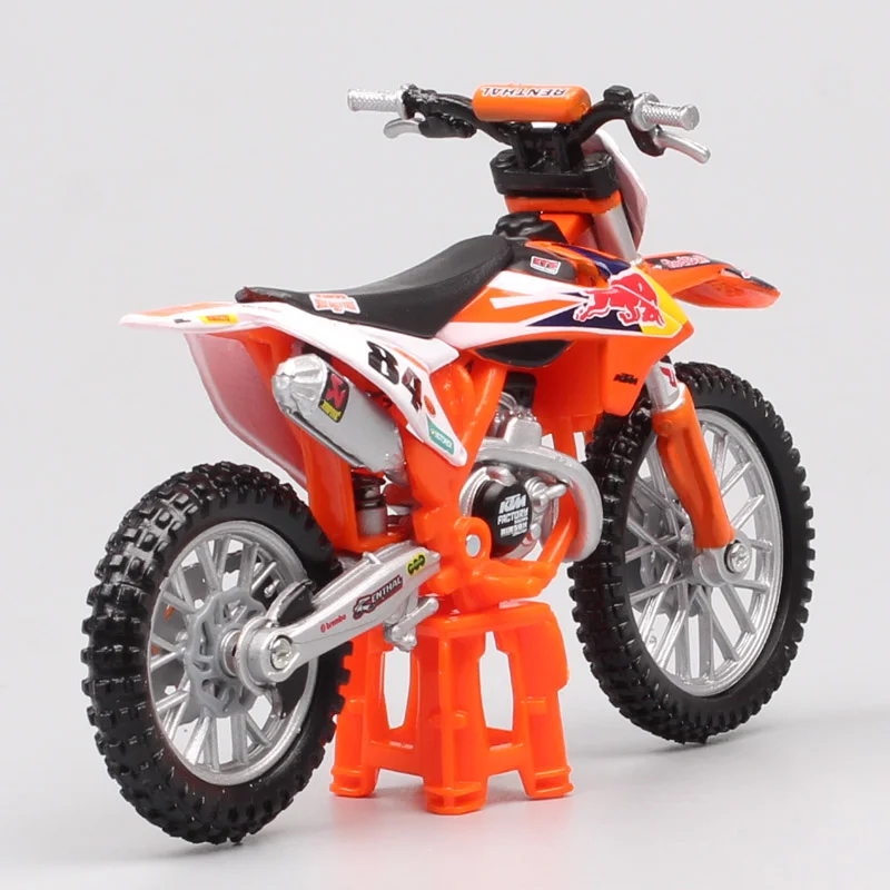 Bburago 1:18 2018 KTM 450 SX-F 팩토리 에디션 84 합금 레이스 오토바이 모델, 금속 스트리트 오토바이 모델 컬렉션, 어린이 선물