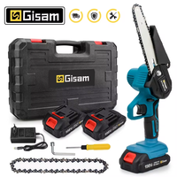 Gisam 6 Inch Chain Saw Cordless Electric Saw Handheld Garden Logging Chainsaw Wood Cutting Power Tools for Makita 18V Battery