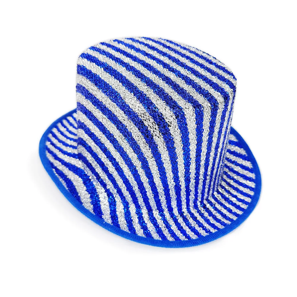 Cappello di seta con piume Cappello colorato Lincoln Cappello da clown cilindrico per spettacoli teatrali di carnevale