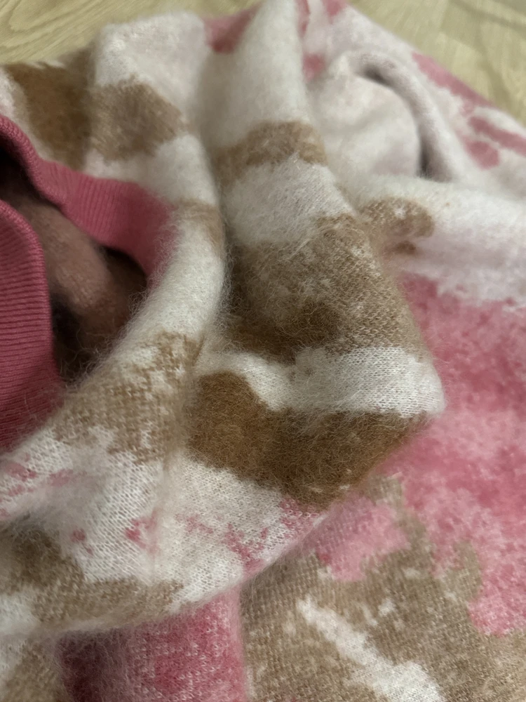 

Loose Knitted Wool Camere Sweater Fem Casual Sle round Ne Long Sve Thiened Fce Pulling Velvet Pink Color Blo