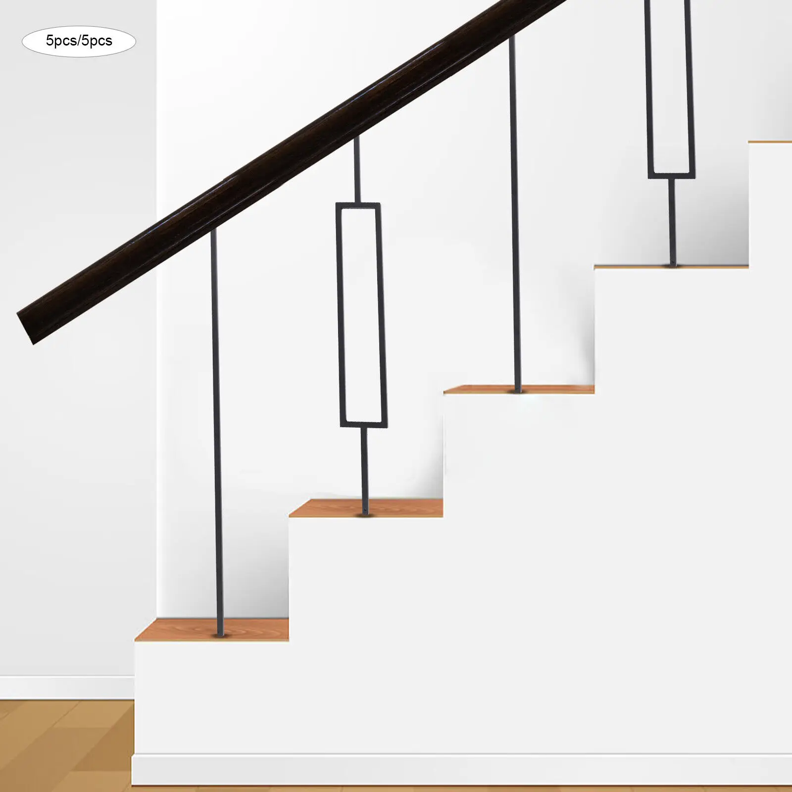 44in Staircase Garden Balconies Balusters Decorative Iron Balusters Stair Railing 44.88*4.33*3.94in