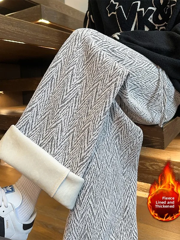 

Ретро повседневные свободные прямые мужские брюки на подкладке Thiened Fce, осень-зима, американский бренд High Street Sli LPZ