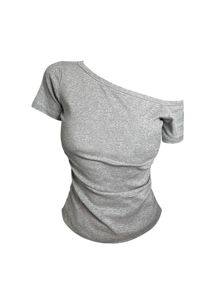 Czysta, seksowna bluzka z odkrytymi ramionami, damska, letnia, nowa, wyszczuplająca, podkreślająca talię, idealna do pracy.