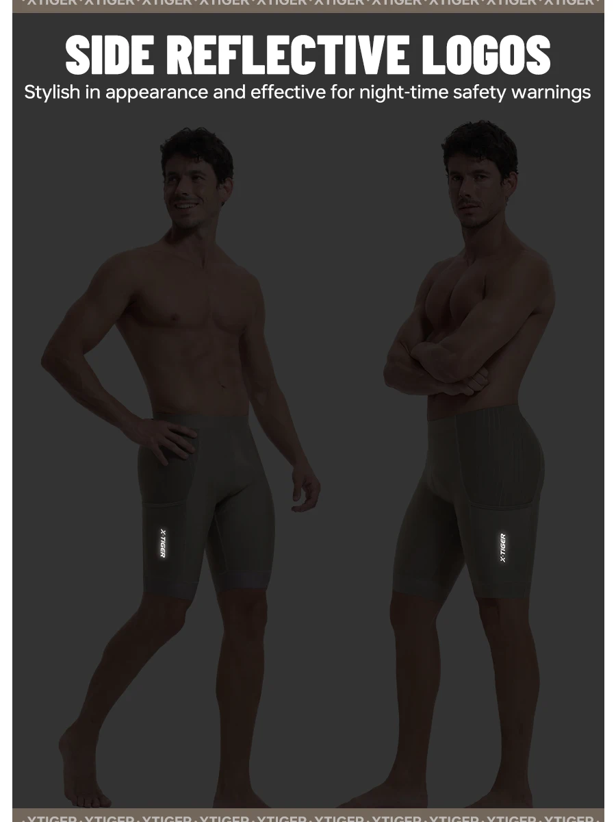 X-TIGER Herren-Radshorts, atmungsaktiv, schmal geschnitten, Rennradshorts, stoßdämpfend, mit Schwammeinlage, Sommer-Shorts für Langstreckenfahrten – Detail 6