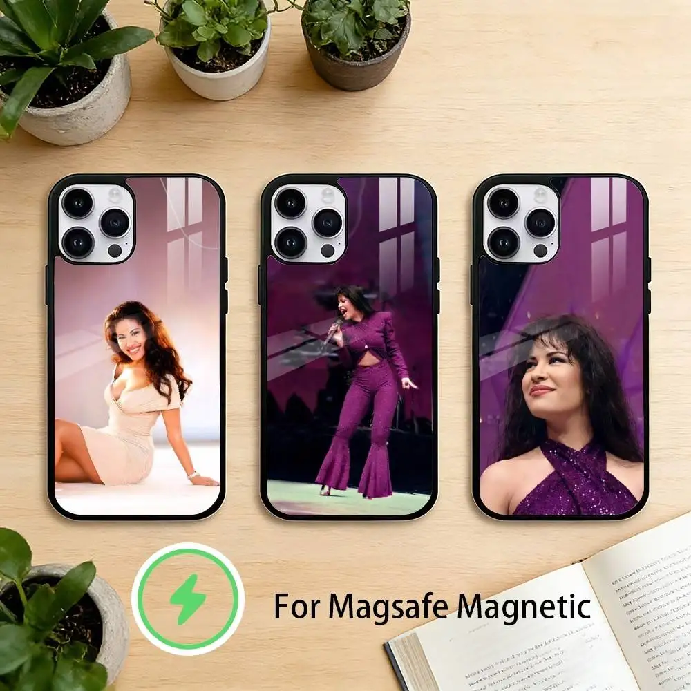 

S-Selena Quintanilla Phone Case For iPhone 17 16 15 14 13 12 Pro Max Plus for Mirror Wireless Magnetic Cover