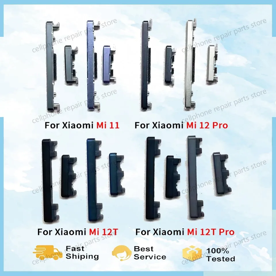 

For Xiaomi Mi 11 12 12T Pro Mi11 Mi12 Mi12T New Power Button Key + Volume Side Button Keys