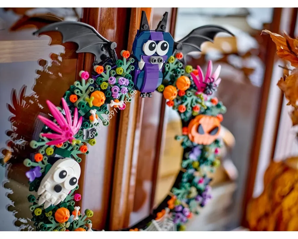 New 617pcs 40825 Halloween Wreath Building Blocks Diy Idea Furniture Decoration Assemble Toy Kids Education Christmas Gift