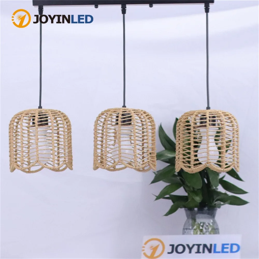 

Регулируемая люстра JOYINLED в стиле рустик, ручной работы из плетеного ротанга, винтажная американская люстра, декоративная люстра для дома