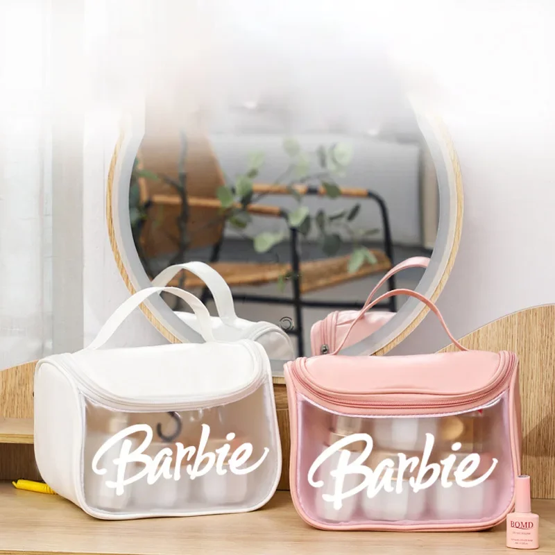 Borsa cosmetica di grande capacità Barbie borsa da viaggio impermeabile di fascia alta trasparente portatile da donna che lava la borsa di