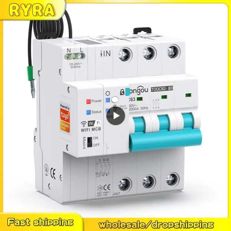 Timer Smart Reclosing Switch 3p 63a Wireless Automatic Mcb Smart Life Remote Control Measurement Circuit Breaker Tuya Smart