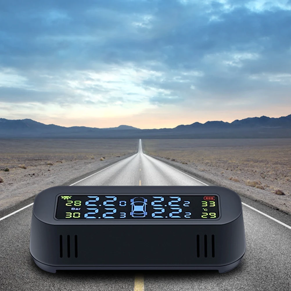 

Tire Pressure Monitoring System Real Time Data Solar Powered Color Screen Display Car Tyre Monitor Temperature Alert High
