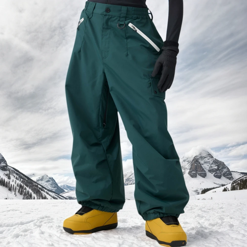 

GSOU SNOW свободные брюки для сноуборда зимние термодышащие лыжные брюки мужские с несколькими карманами широкие брюки бритвы уличная мешковатая одежда