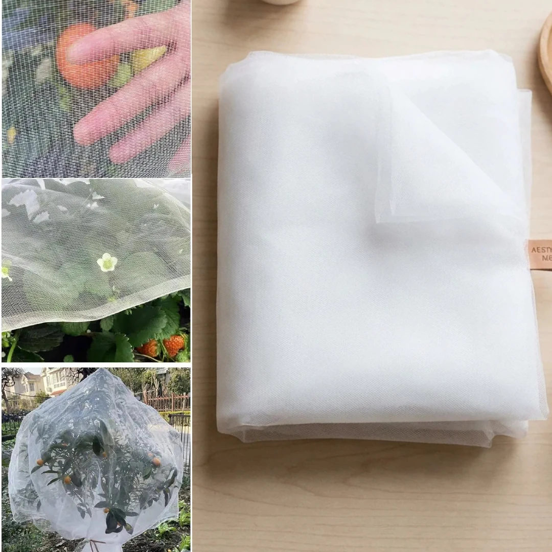 8x10Ft Ultra Fine Garden Netting Plant Cover Barrier Mesh for Vegetables Flowers Fruit Tree Protection Bird Screen Row Cover