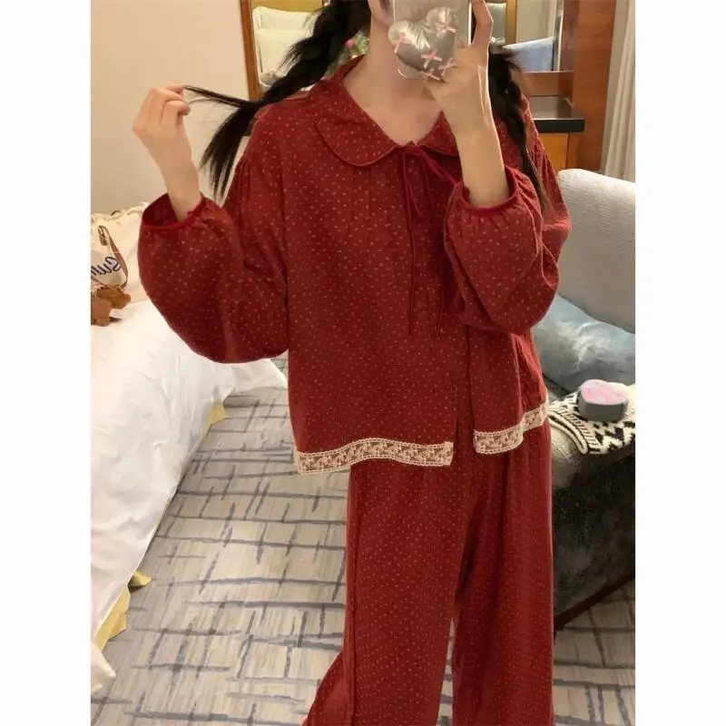 Hot Pjs Set Pigiama da donna Set Pigiama invernale caldo da donna allentato Abbigliamento per la casa alla moda, Pigiama Set pigiama carino e morbido Dolce