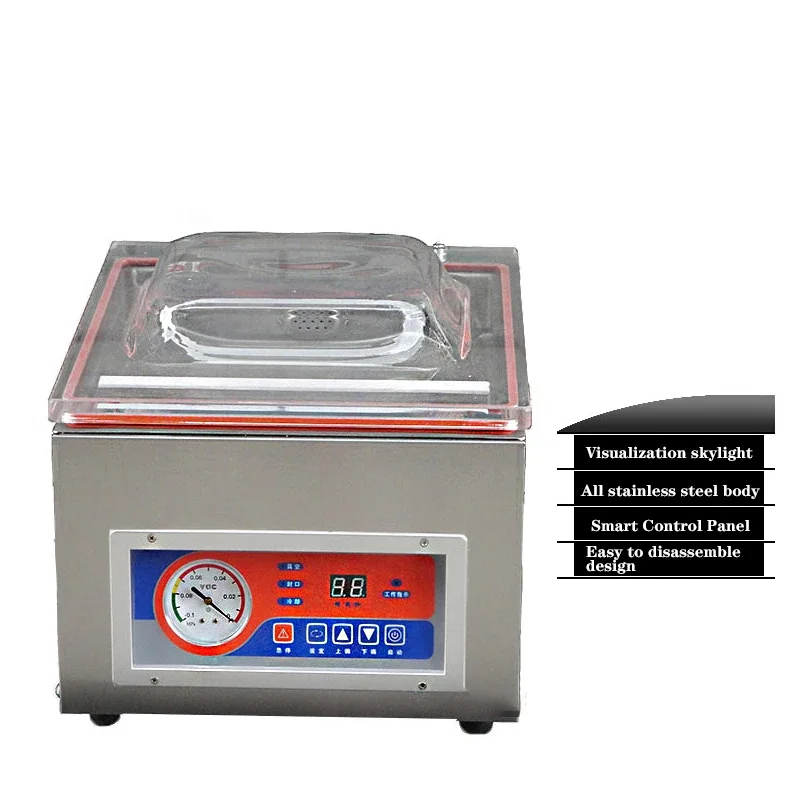 Digital Display Fully Automatic Vacuum Sealing Bag Food Sealing Machine Food Industry Packaging DZ-260C Vacuum 220V/110V