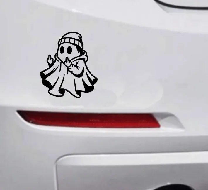 Ghost Car Bumper Sticker | Funny Rude Car Window Stickers | Choose Your Colour