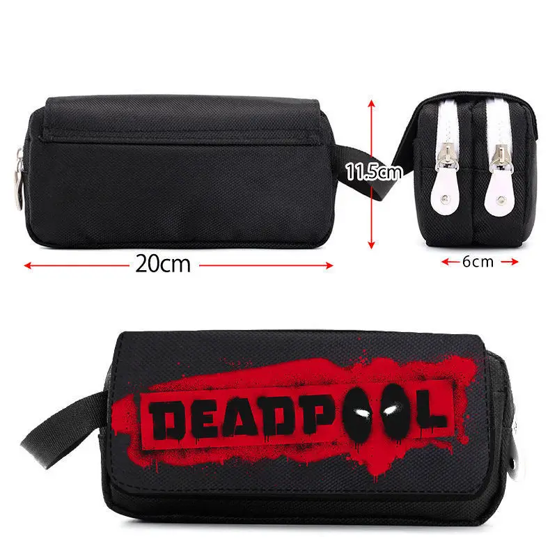 Deadpool Nylon Pencil Bags Pen Student Anime periferiche Portable Tote Stationery Pencil Pouch materiale scolastico per bambini