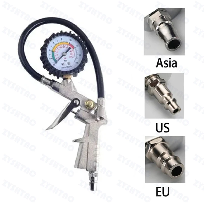 0-220/0-16BarPsi Car Tire Pressure Gauge Pressure Gun Type For Air Compressor Auto Motorcycle SUV Inflator Pump Tire Repair Tool
