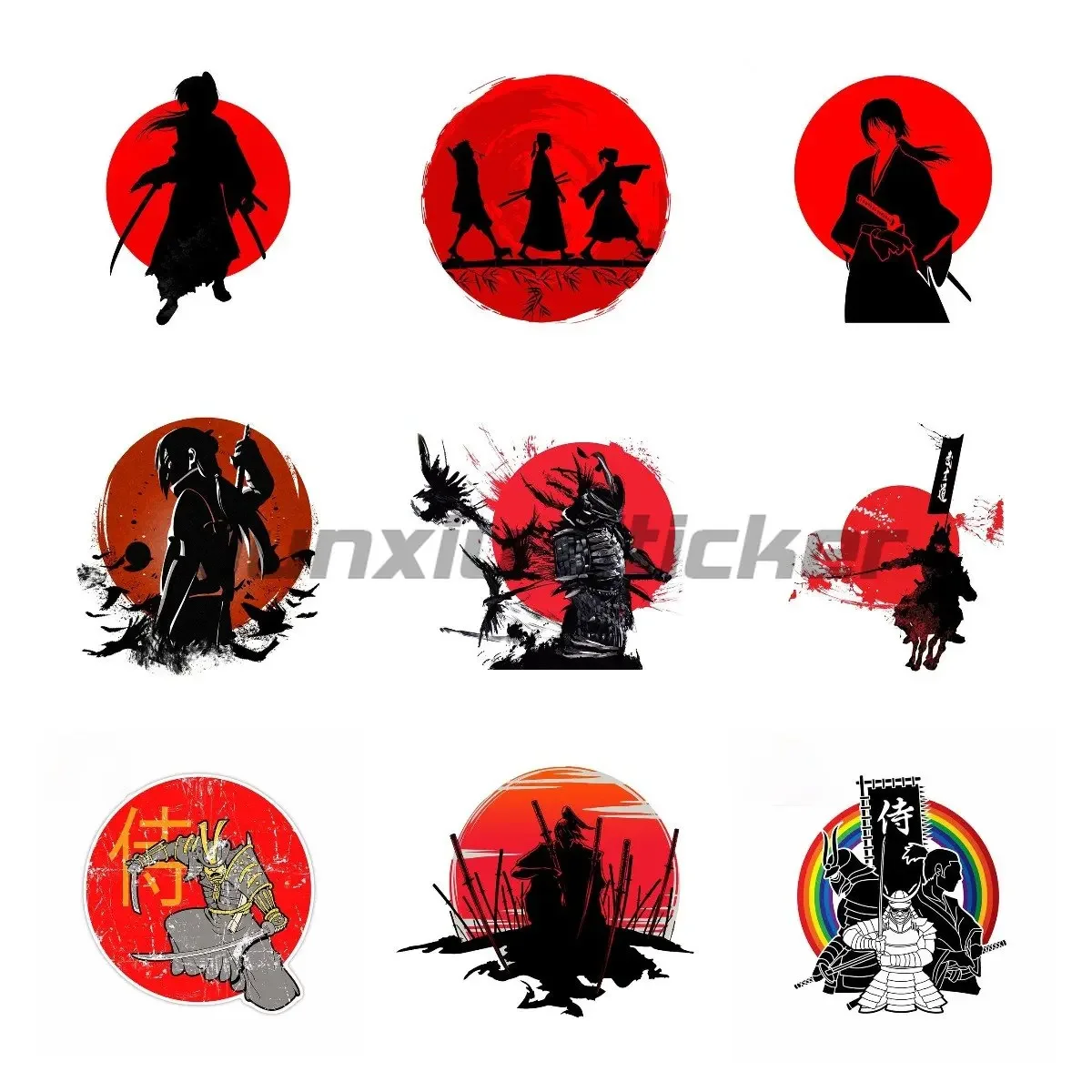 

Samurai Car Stickers Motorcycle Decals Samurai Decorative Accessories Creative Sunscreen Waterproof PVC