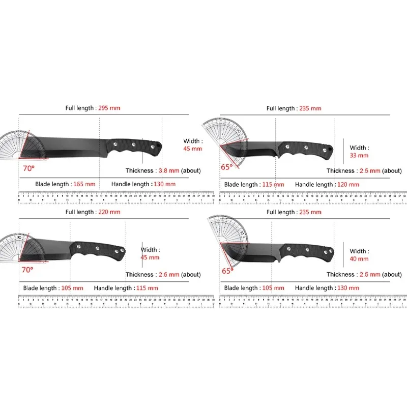 Couteau en acier inoxydable forgé, couteau de boucher à désosser, couperet à viande, couteau à poisson, manche en ABS, couteau de Chef professionnel avec gaine