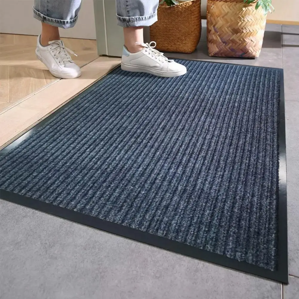 Sturdy Construction Doormat Vertical Stripe Door Mat Heavy Duty Striped Front Door Mat Absorbent Waterproof Entrance for Indoor