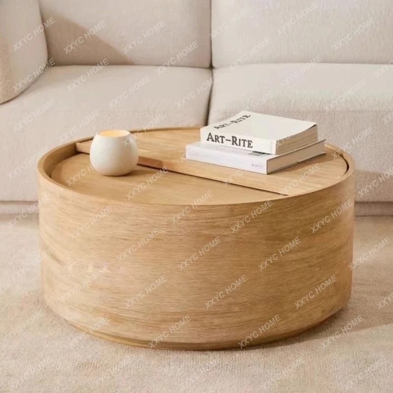 

New modern solid wood furniture simple round coffee table