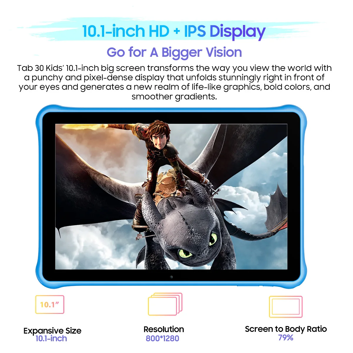 Blackview Tab 30 Kids Tablet PC 10.1\'\' HD Display 6GB(2+4) 64GB 5100mAh Battery A133P Quad Core Dual Speaker Android 13 Tablets