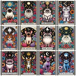 DIY Diamond Painting Tarot Card Cat Full Diamond Embroidery Cartoon Animal Flower Cross Stitch Set Art Home Decoration Gift