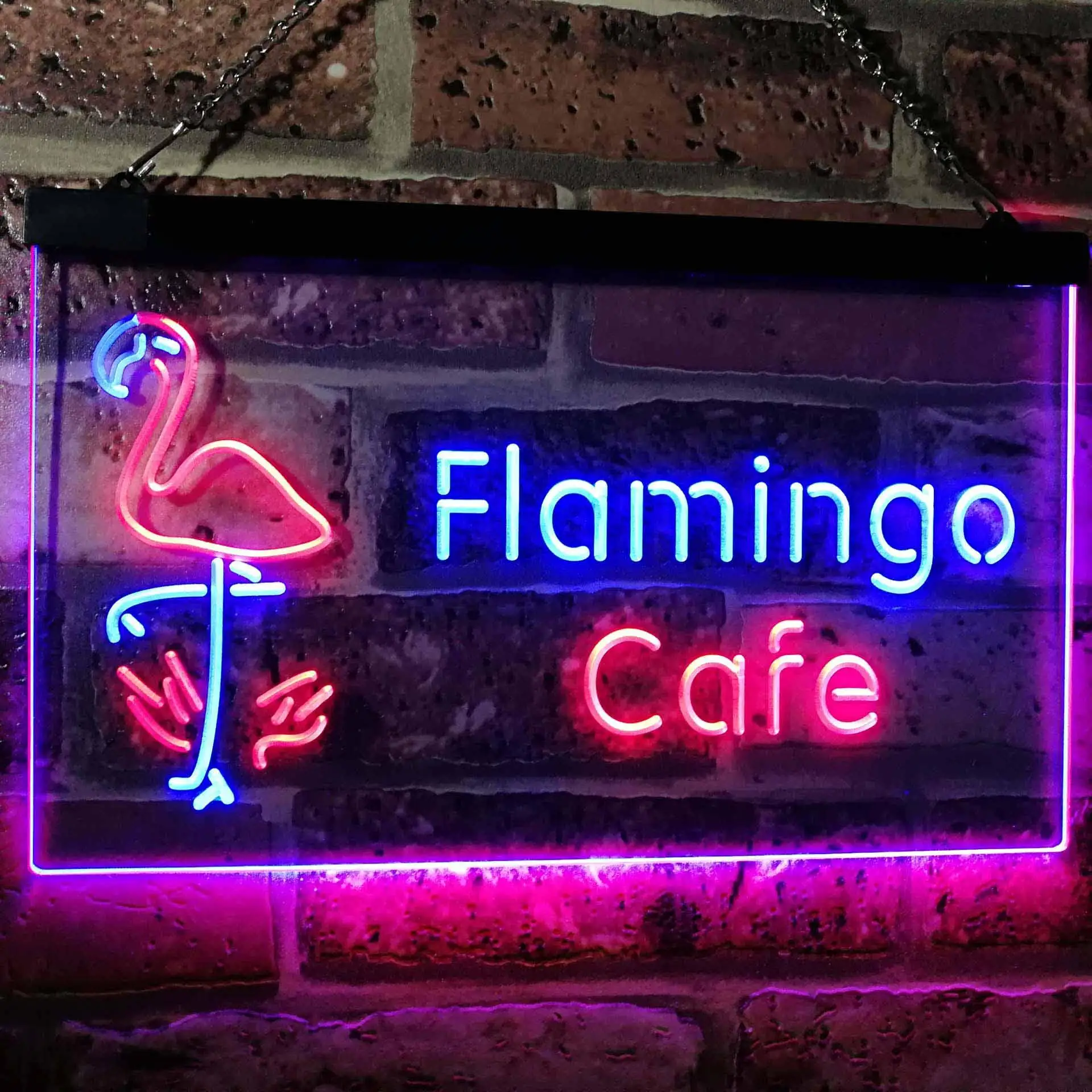 Flamingo Cafe Dual Color Led Neon Sign st6-i2828