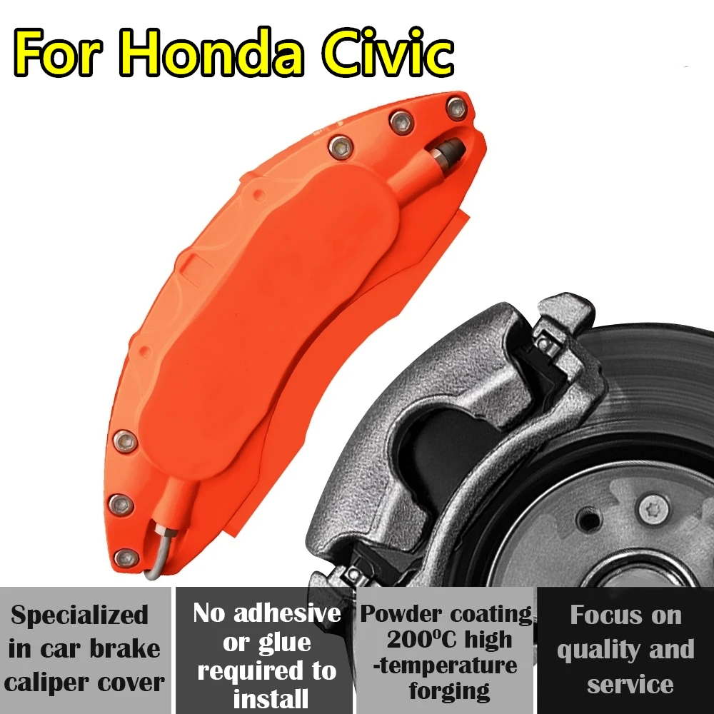 For Honda Civic Car Brake Caliper Cover Aluminum Alloy Metal Exterior Kit Fit HATCHBACK 1.8L 2.0L e:HEV 240TURBO 180TURBO CVT