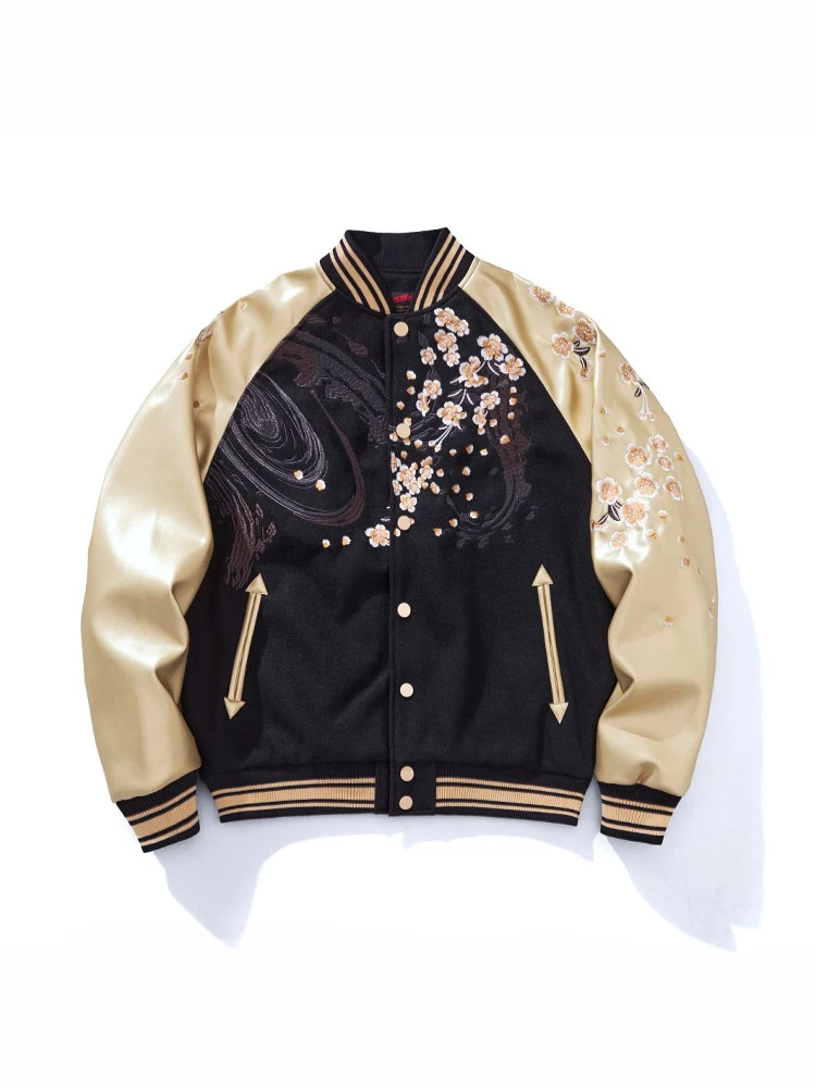 2025 masculino na moda bordado leão jaquetas de beisebol masculino manga longa gola casacos masculino moda bolso decoração jaqueta