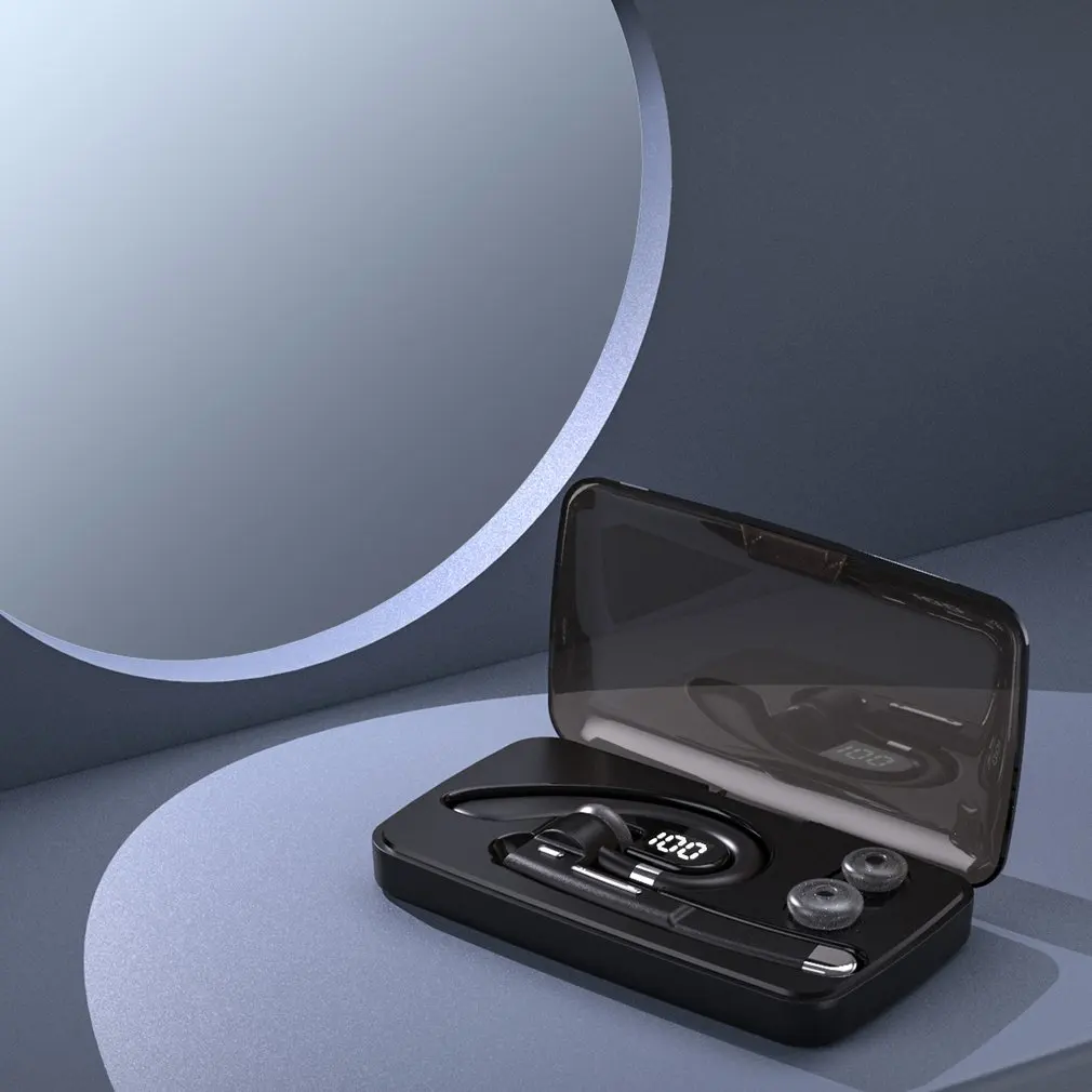 YYK-520 سماعة هاي فاي لاسلكية متوافقة مع تقنية البلوتوث مع شاشة عرض بطارية لهاتف Xiaomi Huawei سماعات أذن بخطاف للأعمال مقاومة للماء