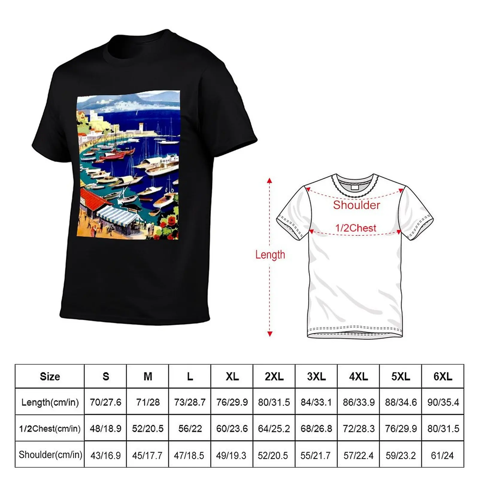 MYKONOS : Vintage Greek Island Tourist Advertising Print T-Shirt Short sleeve tee korean fashion heavyweight t shirts for men