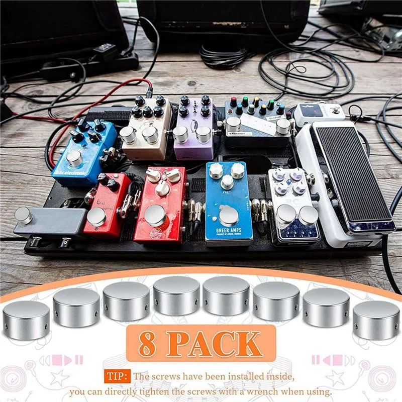 CGDS-16X Effects Pedal Footswitch Topper,Barefoot Pedal Buttons,Guitar Effect Foot Nail Cap Increase Accuracy And Comfort