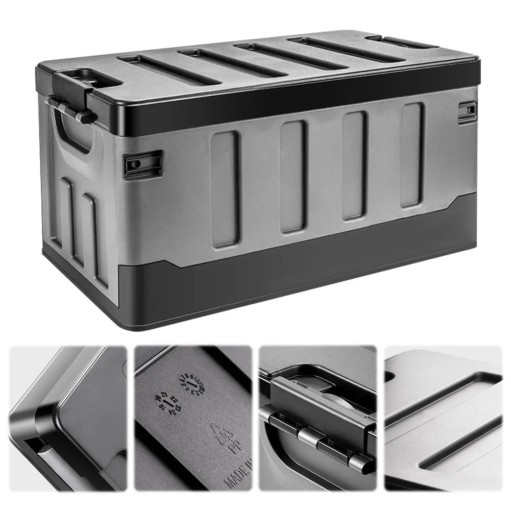 

60L Car Trunk Storage Box Large Capacity Outdoor Camping Storage Box Folding Storage Case for SUV Cars Stowing Tidying