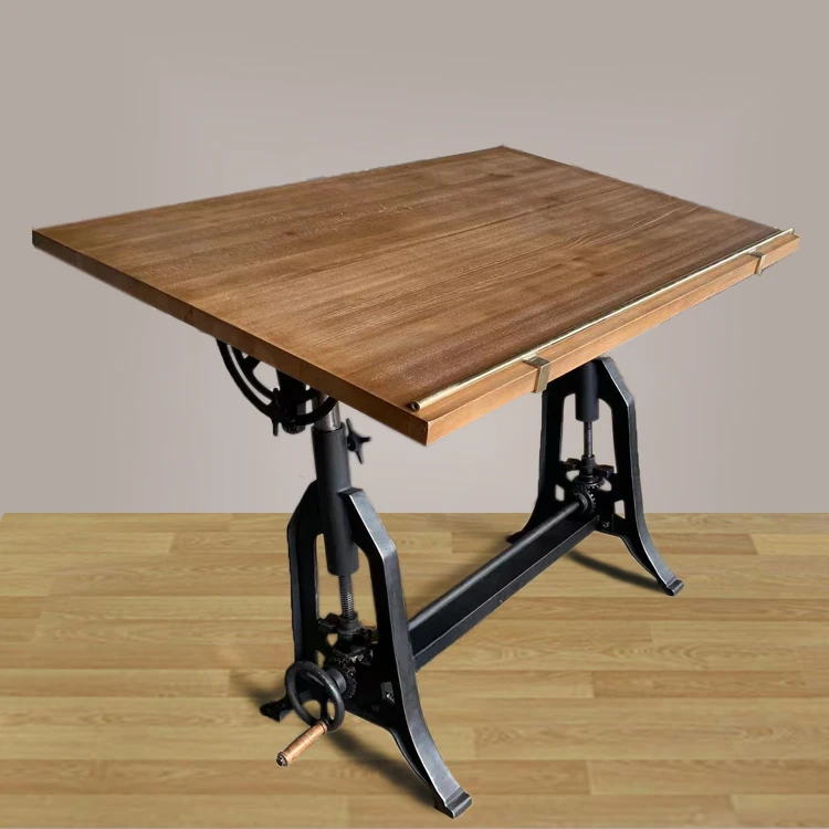 Retro industrial style designer drawing table desk reading table