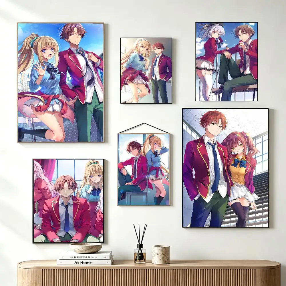Clever School Anime C-Classroom of the Elite Poster Self-Adhesive Wall Art HD Print For Dorm Teen Room Decor Gift