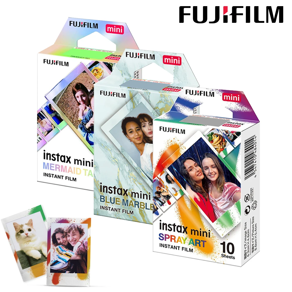 

Original Fujifilm Instax Mini FilmMini 12 Spray Art/Blue Marble/Mermaid Tail Design Film For Fuji Mini 11 8 9 7s 25 26 70 90 EVO