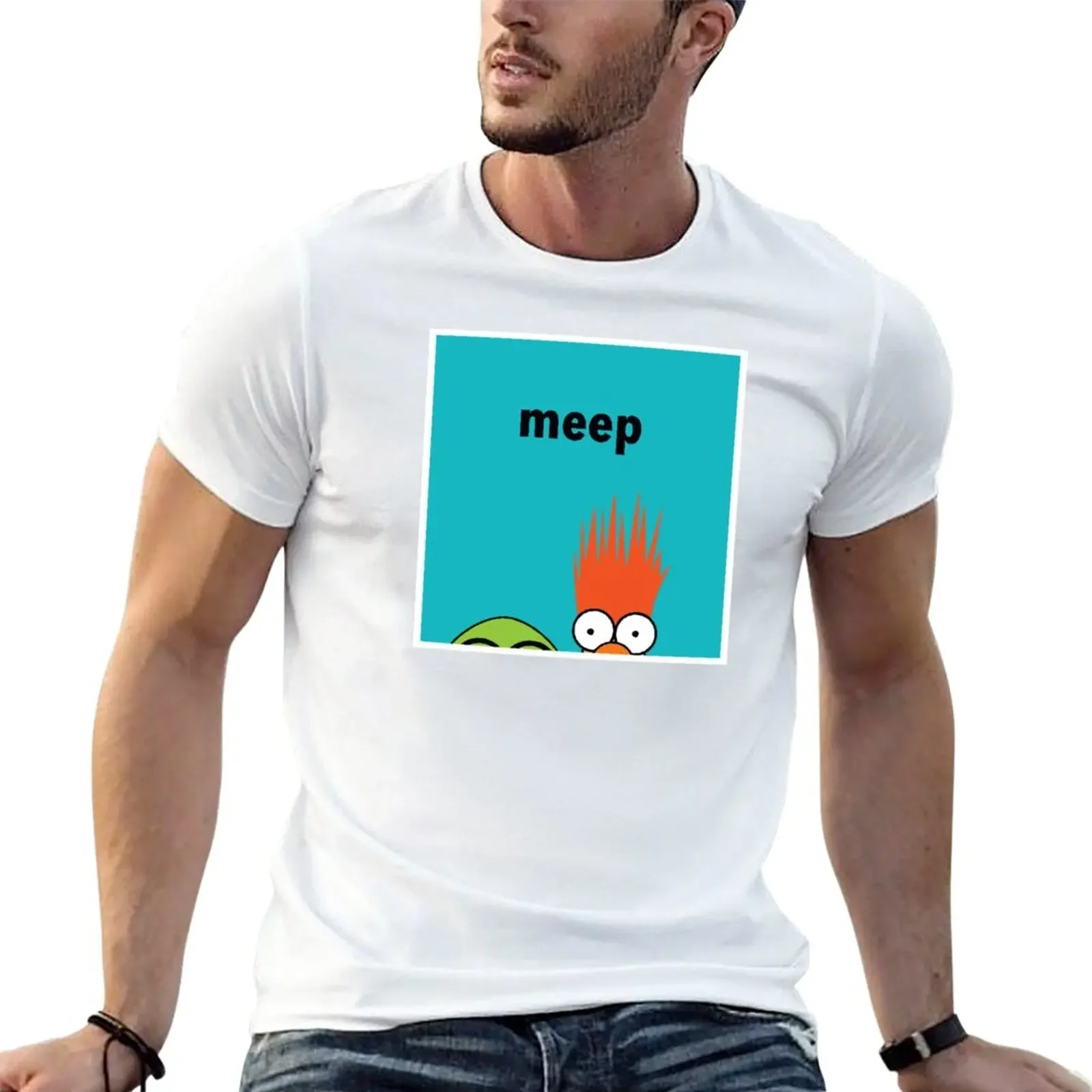 New Beaker Meep Funny Tv Show T-Shirt cute tops heavyweights korean fashion vintage graphic tee mens clothing