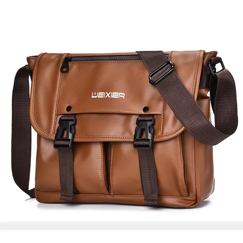 Men's Messenger Shoulder Bag Briefcase PU Leather Crossbody Designer Porter Side Pouch Essentials Cross Male Office bags Husband